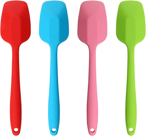 Silicone Spatulas, 10.6 inch Heat Resistant Rubber Spoon Spatula, Non-Stick Baking Mixing Tool (4 Pcs)