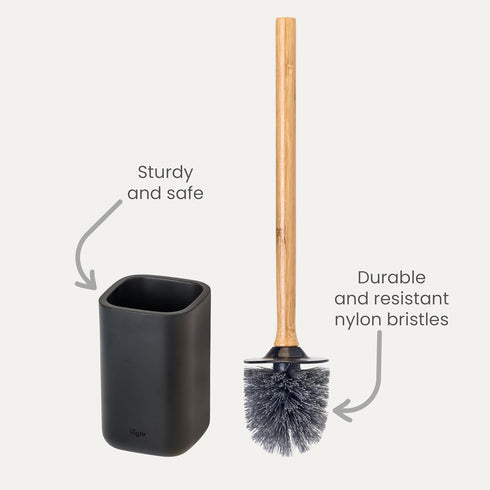 Set, Sets Vigar Zense Toilet Brush and Holder Toilet Bowl Brush with Polyresin Stone Holder, Bathroom for Bathroom
