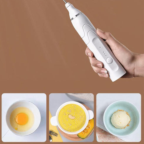 Coffee Whisk Foam Mixer with Stainless Steel Stand,Handhel Electric Milk Frother with 2 Heads, Foam Maker Blender for Latte, Cappuccino, Hot Chocolate, Egg(White) by Pilipane