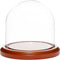 Plymor 4" x 4" Glass Display Dome Cloche, Walnut MDF Base