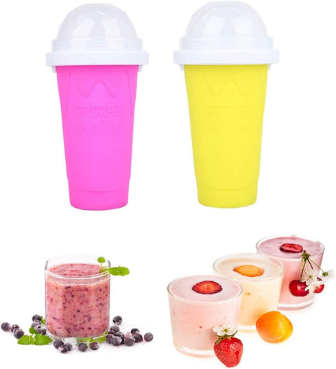 Slushie Maker Cup, Magic Quick Frozen Smoothies Cup, Double Layer Squeeze Cup for Homemade Milk Shakes