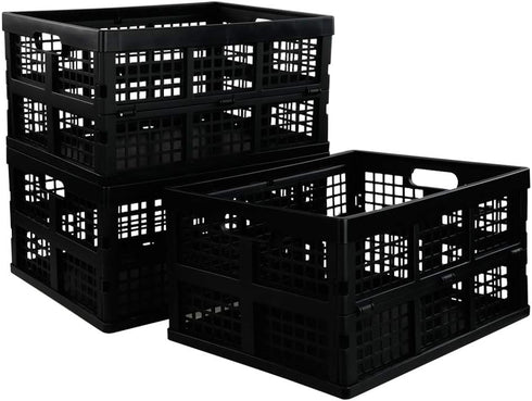 Utiao 34 Quart Collapsible Storage Bins, Folding Crate, Milk Crate, 3 Packs