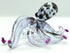 Octopus Miniature Figurines - Hand Blown Color Glass Art Collectible Gift Decor (3.5", Black Purple)