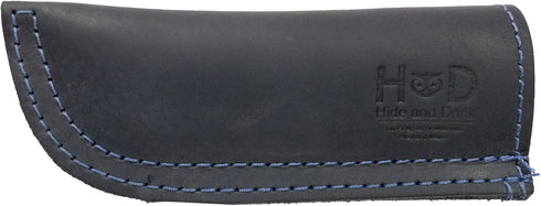 Hide & Drink Full Grain Leather Hot Handle, Cast Iron Protector, Panhandle Potholder, Handmade, Slate Blue