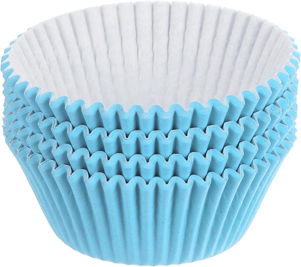 uxcell 100 Pcs Cupcake Liners, Standard Greaseproof Muffins Paper Baking Cups Wrappers, Sky Blue