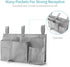Bseash Bunk Bed Organizer, Bedside Caddy Hanging Storage Bag with 8 Pockets for College Dorm, Baby Bed Rails (Gray)