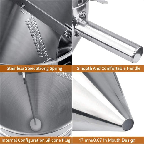 MyLifeUNIT Stainless Steel Pancake Batter Dispenser, Funnel Dispenser with Stand for Baking