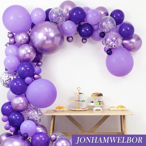 Jonhamwelbor Dark Purple Balloons 12 inch, 100 Pack Deep Royal Purple Latex Balloons for Party Decorations