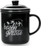 ONTUBE Ceramic Bacon Grease Container with Strainer, Cooking Oil Storage Can Grease