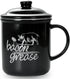 ONTUBE Ceramic Bacon Grease Container with Strainer, Cooking Oil Storage Can Grease