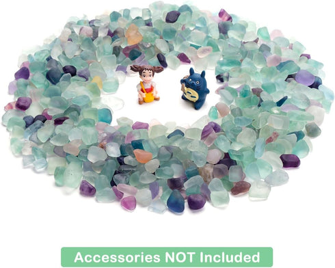 WAYBER Decorative Crystal Pebbles - 1 Lb/460g Natural Quartz Stones Aquarium Gravel Sea Glass Rock Sand for Fish Tank