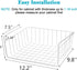 4 Pack Tebery White Under Shelf Wire Basket Hanging Storage Baskets, Small Add-on Storage Racks Slide-in Cabinet