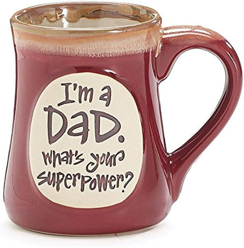 I'm a Dad Superpower Burgundy Mug, 18 Oz