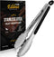 Kitchen Tongs - 9 inch Heavy Duty Food Tongs, Ergonomic Grip Stainless Steel, Perfect for Cooking and Grilling