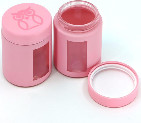 Stash Jar Smell Proof Container (4 oz), Matte Pink Viewing Jars for Herbs, Spices, Coffee, Air Tight Storage