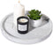 9" Round Bathroom Tray, Decorative Silicone Vanity Tray for Kitchen Countertop Organizer, Marble Grey Decor