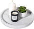 9" Round Bathroom Tray, Decorative Silicone Vanity Tray for Kitchen Countertop Organizer, Marble Grey Decor