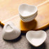 Ceramic Heart Shape Sauce Dish, Mini Seasoning Dishes, Sushi Dipping Bowl, Set of 4 (White)