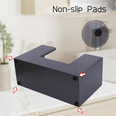 Black Pine Wood Paper Towel Dispenser, Wooden Napkin Holder, Paper Towel Holder for Bathroom, Kithchen, and Office