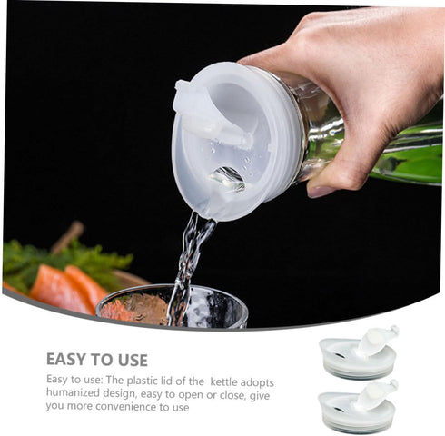 HOMSFOU 2pcs Glass Water Pitcher Lids, Replaceable Plastic Lids for Tea, Juice, and Water Carafes