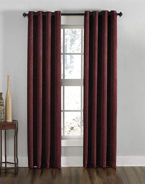 Curtainworks Lenox Grommet Curtain Panel, 50 by 84", Wine.