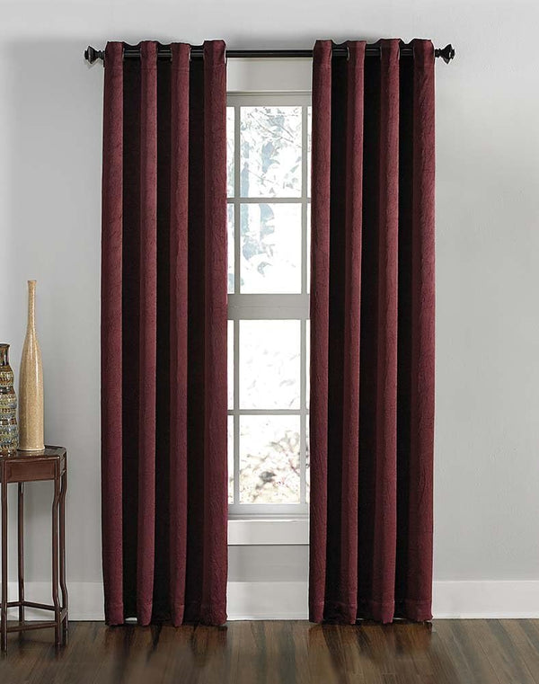 Curtainworks Lenox Grommet Curtain Panel, 50 by 84", Wine.