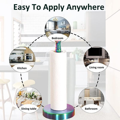 Countertop, Paper Towel Holder Rainbow Kitchen Paper Towel Holder Stand with Stainless Steel Base for Kitchen