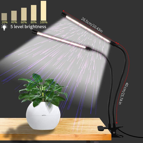 Light,6000K Plants,5-Level Dimmable,Auto 4 8 12Hrs GooingTop LED Grow Full Spectrum Clip Plant Growing Lamp with White