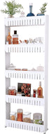 Slim Rolling Storage Cart - 5-Tier Utility Cart with Wheels for Bathroom,