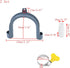 2PCS U-Bend Drain Hose Guide Grey Washing Machine Discharge Hose Holder Clip Drain Hose Hooks for Washer Dryer Drain Pipe, with 2PCS Extension Adapter and 4PCS Hose Clamps (Dia.: 20mm/0.79")