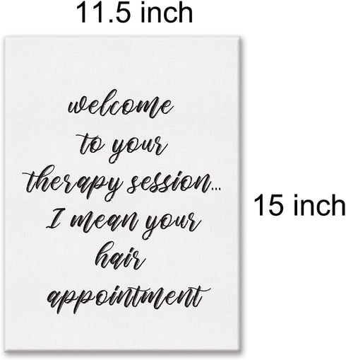 LEXSIVO 12x15 Hair Salon Print Canvas Wall Art Beauty Salon Decor Welcome to Your Therapy Session Hair Therapy Painting