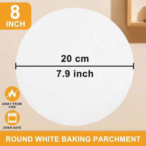 150Pcs-8 Inch Parchment Paper Rounds,Baking Parchment Paper, YUFDA Non-Stick Parchment Paper for Baking, Precut Round Parchment Paper for Tortilla Press, Cake Pan, Cookies by YUFDA