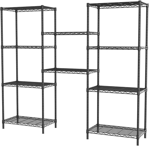 SINGAYE 5 Shelves Wire Shelf Storage Unit, Adjustable Metal Shelves for Laundry Bathroom Kitchen Office (Black)