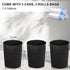 3 Pack JiatuA Small Trash Can with Trash Bags Bathroom Garbage Bin Round Plastic Waste Basket for Kitchen, Bedroom
