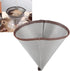 Pour Over Coffee Dripper, Reusable Cone Shape Filter, Stainless Steel Paperless Mesh for Up to 2 Cups, Home Kitchen