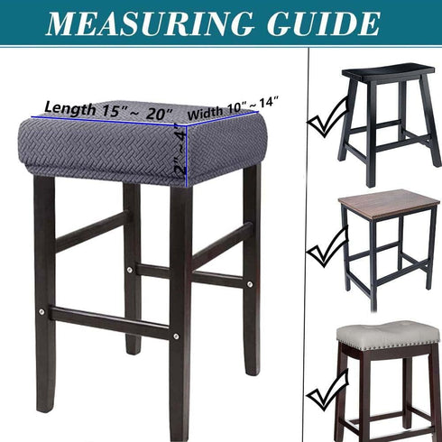 LIULIWEIFA Set 4/2/1 Counter Gray,2pcs Bar Stool Covers Rectangle of Saddle Bar Stool Covers Slipcover Stool Cushion