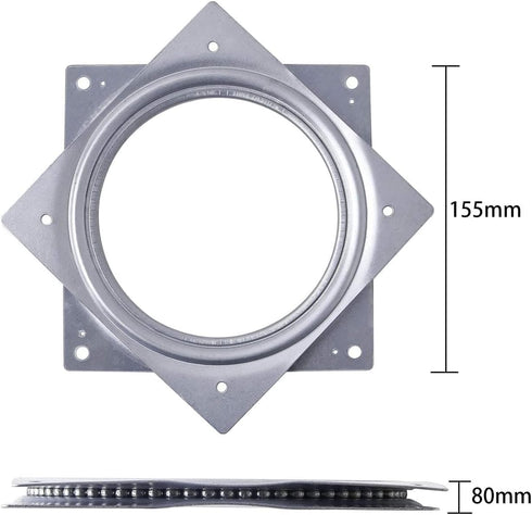 6" Lazy Susan Turntable, 500 LBS Steel Ball Bearing Rotating Tray for Table Cabinet, Low Profile
