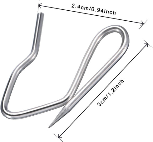Shappy 120 Pack Drapery Hooks Pins for Curtains, Metal Pinch Pleat Hooks with Clear Box, 1.2 Inch
