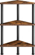 HOOBRO Corner Shelf Stand, Industrial 3-Tier Corner Bookshelf with Metal Frame, Plant