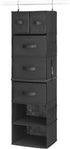 5 Closet Whitmor Multi-Functional Hanging Organizer with Drawer Inserts- Section - Organizer - Black