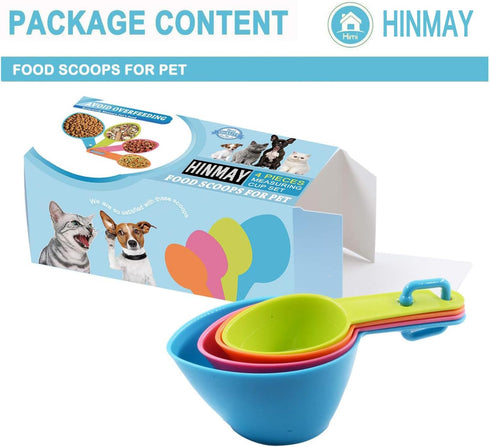 Pet Food Scoops Plastic Measuring Cups Set for Dog, Cat, and Bird Food (Random Color)