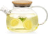 WHJY Clear Glass Teapot: 34 oz Cooking Teapot with Infuser for Loose Tea, Clear Kettle for Boiling Water on Stove