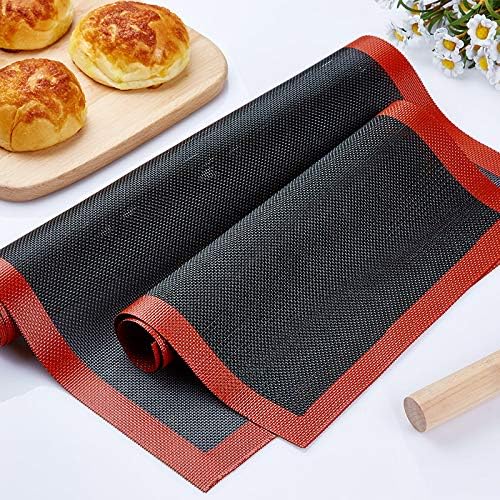 2 Pcs Silicone Mat, Microperforated Fiberglass Baking Pan Mat, Strong Heat Resistance Oven or Pan Liner Baking Tool