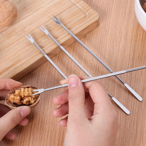lasenersm 8-Piece Stainless Steel Lobster & Crab Forks, Nut Forks, Silver Seafood Picks