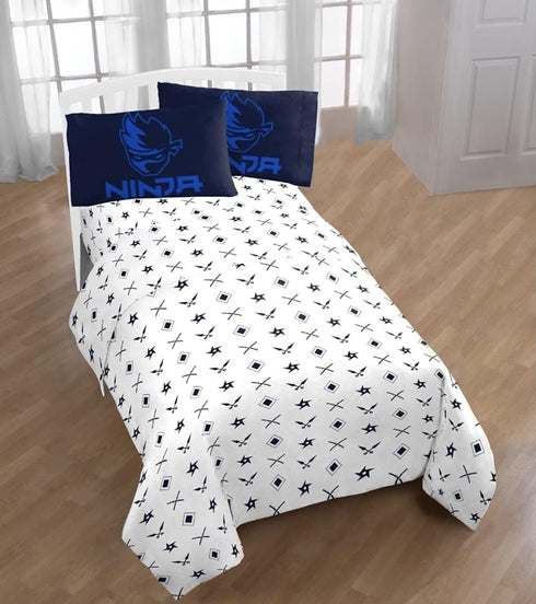 Ninja 3 Piece Twin Sheet Set, Soft Microfiber Bedding