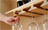 RIIPOO Bamboo Wine Glass Rack Hangers, Under Cabinet Holders for Home Kitchen & Bar Storage