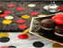 Glitter Confetti Circles Table Decoration, Wedding Party Decoration, 1.2’’ Diameter (Gold Glitter, Black, Red, 300pc)