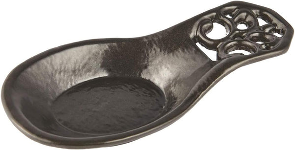 Vintage Cast Iron Spoon Rest, Kitchen Utensil Holder for Cooking Home Decor, 7.9'' x 3.7'' x 1.1'', Coffee Gold
