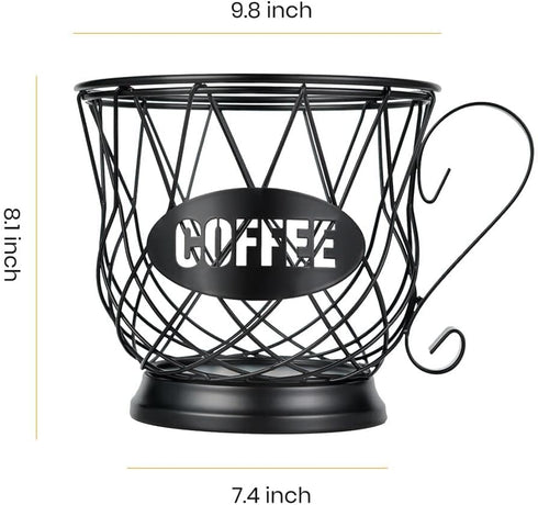 TreeLen K Cup Holder, Large Capacity Coffee Pod Organizer for 40 K Cups, Black Storage for Coffee Bar