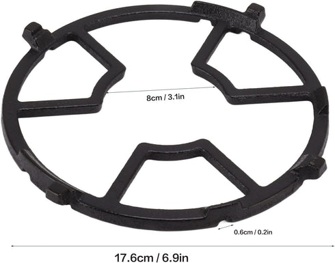 Cast Iron Wok, Non Slip Black Cast Iron Stove Rack for Frying Pans, Craft Pans, Carbon Steel Pans